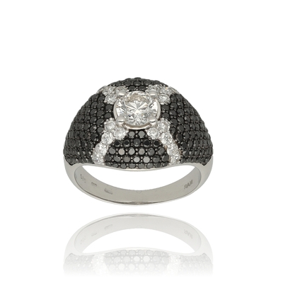 Fehér arany gyűrű 55-ös méret (B20054_3I)